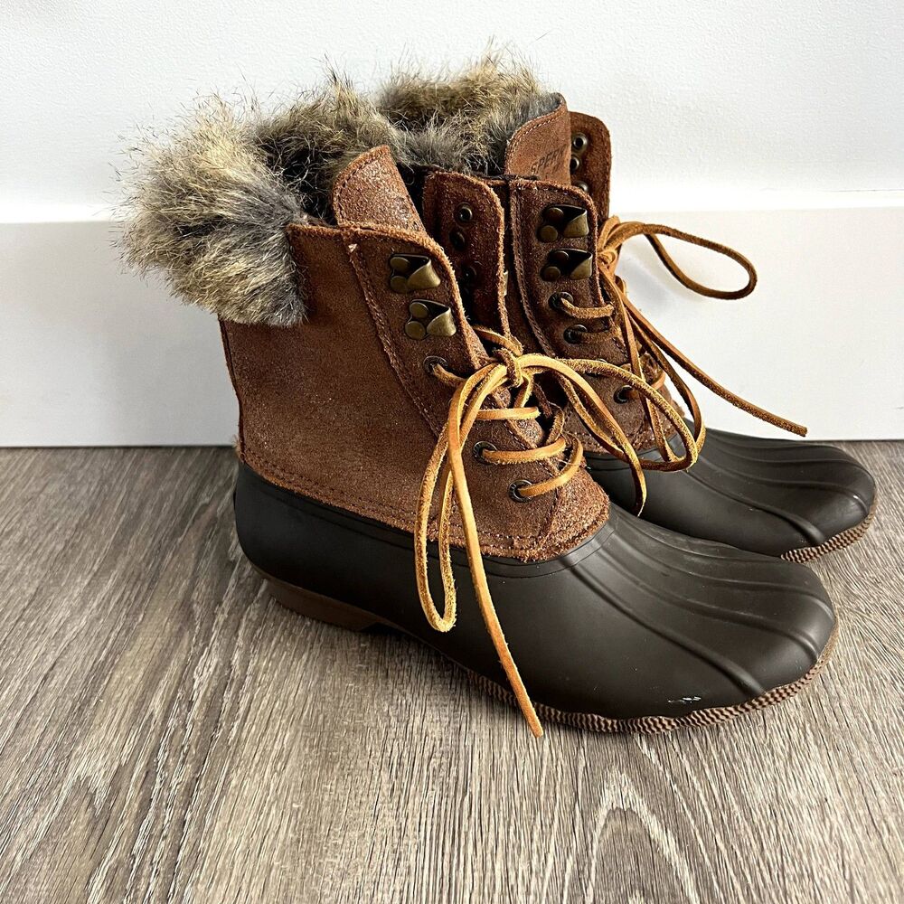 Sperry Top-sider Water Duck Boot Suede Faux Fur
